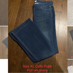 Cello flare pull on jeans size XL